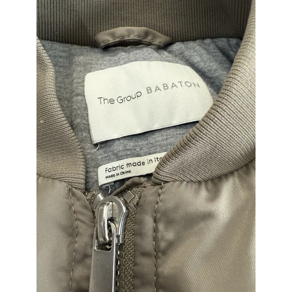 The Group by BABATON Modern Taupe Zip Pocket GILMAN Bomber Jacket Womens sz S - Picture 5 of 16